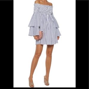 Caroline Constas Appolonia Off-the-Shoulder Bell-Sleeve Mini Dress